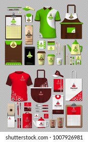 Business fastfood corporate identity items set