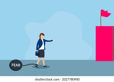 Business Fear Vector Concept Businesswoman Chained Stock Vector ...