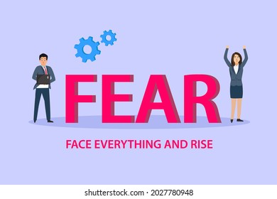 Business Fear vector concept. Business people and Fear word