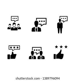 Business feedback icon set Black version