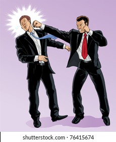 Business fight. With Vector, the men are on separate layers and can be moved around.