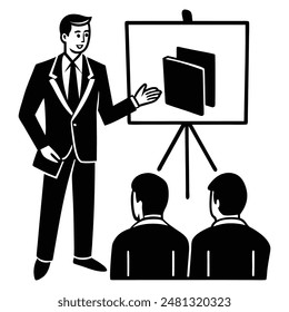 Business Figure Delivering a Presentation Silhouette
