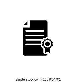 Business file document certificate vector icon