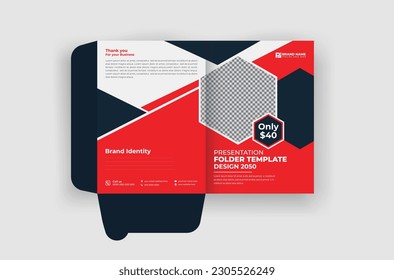 Business file folder design template and modern layout