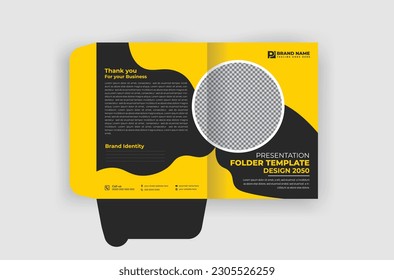 Business file folder design template and modern layout