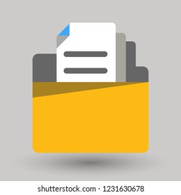 Business File Folder Icon in flat design 