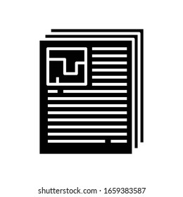 Business files black icon, concept illustration, vector flat symbol, glyph sign.