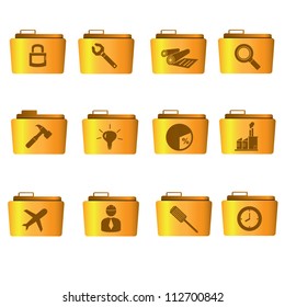 business files, business folder icon set