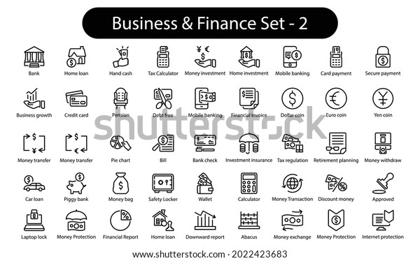 Business Finance 2\
Line Icon Set, Line Icon\
Set