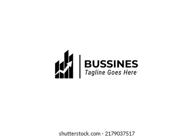 business finance and accounting logo with arrow combination in flat design style