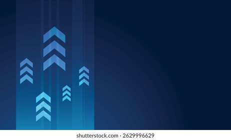 Business finance arrow up increase growth investment on blue background design.