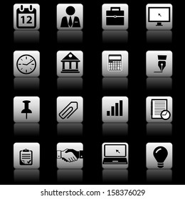 Business finance bank icons set
