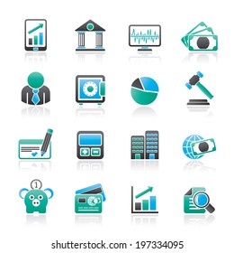 Business, finance and bank icons - vector icon set