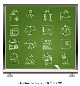 Business, finance and bank icons - vector icon set