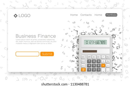 Business Finance banner info cover. Landing page concept. Vector illustration