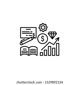 Business, finance, book icon. Element of university for mobile concept and web apps icon