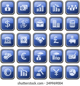 Business and finance button set