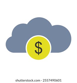 Business and finance in the cloud illustrated on white background