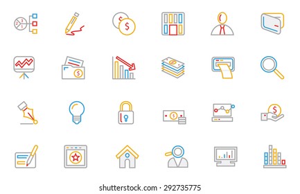 
Business and Finance Colored Outline Icons 6
