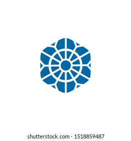 Business finance company logo design with using hexagonal shape icon vector template