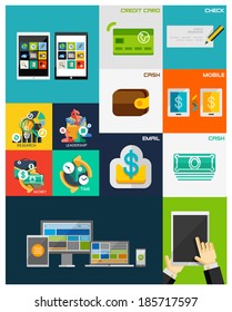 Business, Finance, Computers flat concepts collection