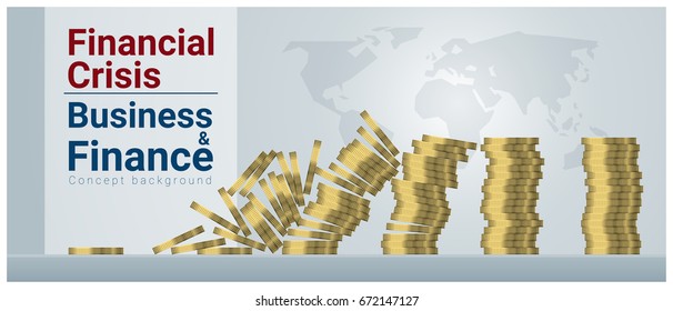 Business And Finance Concept Background With Financial Crisis , Vector , Illustration