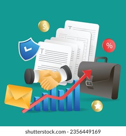 Business and finance concept. Flat design, vector illustration, vector