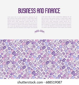 Business and finance concept with thin line icons related to financial strategy, planning, human thinking and start up. Vector illustration for banner, web page, print media.