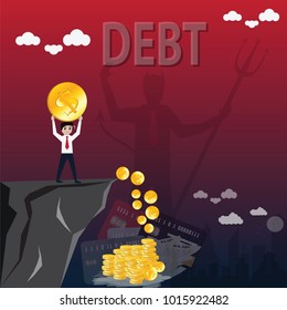 Business finance concept,Employment works for pay debt - vector Illustration