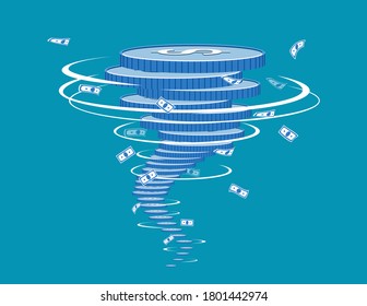 Business finance crisis. Financial and economy strom concept. Flat business cartoon vector style