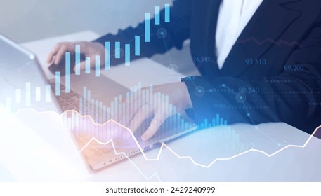 Business finance data analytics graph.