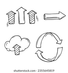 business finance doodle hand drawn elements. Concept - graph, chart, pie, arrows signs