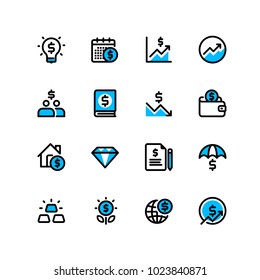 Business and finance - Duotone icons set.