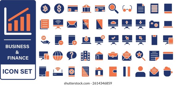 Business and finance editable stroke line icon set with money, bank, check, law, auction, exchance, payment, wallet, deposit, piggy, calculator, web and more isolated outline thin symbol