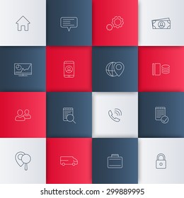 business, finance, enterprise, management linear icons, vector illustration, eps10, easy to edit