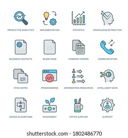 Business and Finance Filled Line icons, stroked - Vectors
