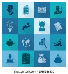 Business and Finance, Flat Icon Set. Simple and Minimalistic Style. Vector