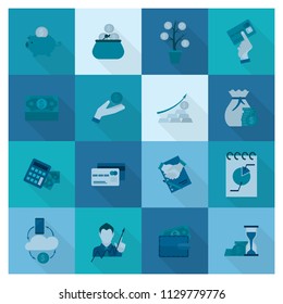 Business and Finance, Flat Icon Set. Simple and Minimalistic Style. Vector