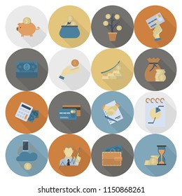 Business and Finance, Flat Icon Set. Simple and Minimalistic Style. Vector