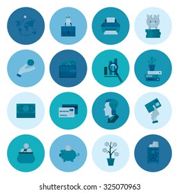 Business and Finance, Flat Icon Set. Simple and Minimalistic Style. Vector