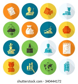 Business and Finance, Flat Icon Set. Simple and Minimalistic Style. Vector
