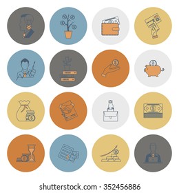 Business and Finance, Flat Icon Set. Simple and Minimalistic Style. Vector