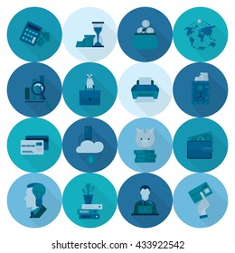 Business and Finance, Flat Icon Set. Simple and Minimalistic Style. Vector