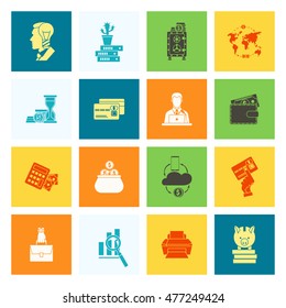 Business and Finance, Flat Icon Set. Simple and Minimalistic Style. Vector
