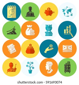 Business and Finance, Flat Icon Set. Simple and Minimalistic Style. Vector
