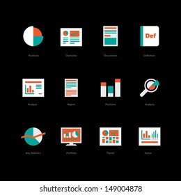 Business and Finance Flat icons for Web and Mobile App 