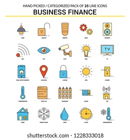 Business Finance  Flat Line Icon Set - Business Concept Icons Design
