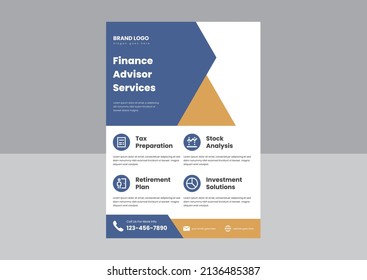 business and finance flyer poster design template. business and accounting services poster leaflet design. business solutions flyer design.