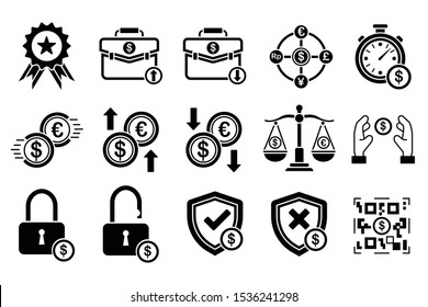 Business an Finance glyph style 15 icon pack part 2 with elements for mobile concepts and web apps. Vector Illustration