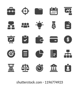 Business Finance Glyph Vector Icon Set